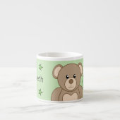 Kute teddy beer groen geel met sterren espresso kop (Voorkant)