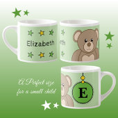 Kute teddy beer groen geel met sterren espresso kop