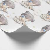 Kute teddybeer met aanpasbare speelgoed cadeaupapier (Hoek)