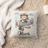 Kute teddybeer piloot personaliseerbaar kussen (Deken)