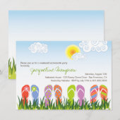 Kute Teenslippers in de Sun Bachelorette party Kaart (Voorkant / Achterkant)