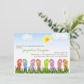 Kute Teenslippers in de Sun Bachelorette party Kaart (Staand voorkant)