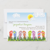 Kute Teenslippers in de Sun Bachelorette party Kaart (Voorkant)