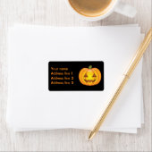 Kute tekening van een halloween Jack O'Lantern pom Etiket (Insitu)