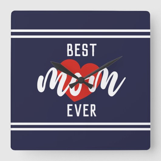 Kute tekst beste mama ooit met hart vierkante klok (Voorkant)