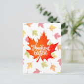 Kute Thankful en Blessed met kleurrijke bladeren Feestdagenkaart (Staand voorkant)