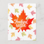 Kute Thankful en Blessed met kleurrijke bladeren Feestdagenkaart (Voorkant)