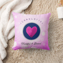 Kute Thankful en Gezegend Hart Voeg Jouw naam Roze