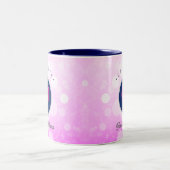 Kute Thankful en Gezegend Hart Voeg Jouw naam Roze Tweekleurige Koffiemok (Center)