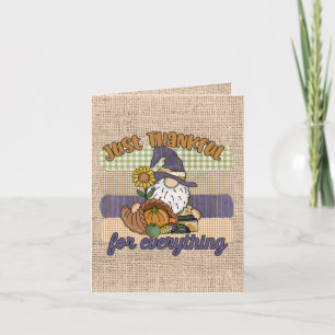 Kute Thankful Thanksgiving gnome voegt sentiment t Feestdagen Kaart