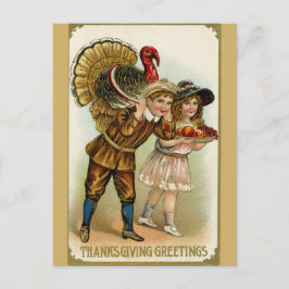 Kute Thanksgiving Groetings Turkije Briefkaart