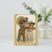 Kute  Thanksgiving Groetings Turkije Briefkaart (Staand voorkant)