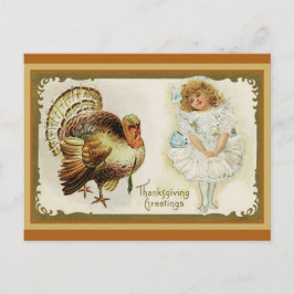 Kute Thanksgiving Groetings Turkije Briefkaart