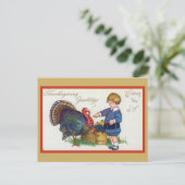 Kute  Thanksgiving Groetings Turkije Briefkaart (Staand voorkant)