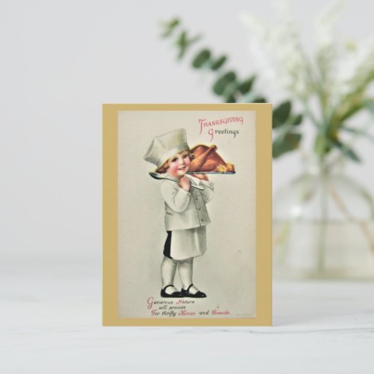 Kute Thanksgiving Groetings Turkije Briefkaart (Staand voorkant)