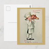 Kute  Thanksgiving Groetings Turkije Briefkaart (Voorkant / Achterkant)