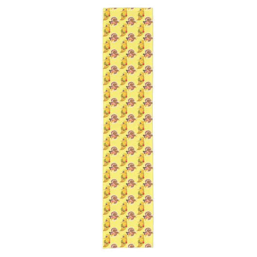 Kute Thanksgiving kalkoenpatroonrunner Korte Tafelloper (Voorkant)