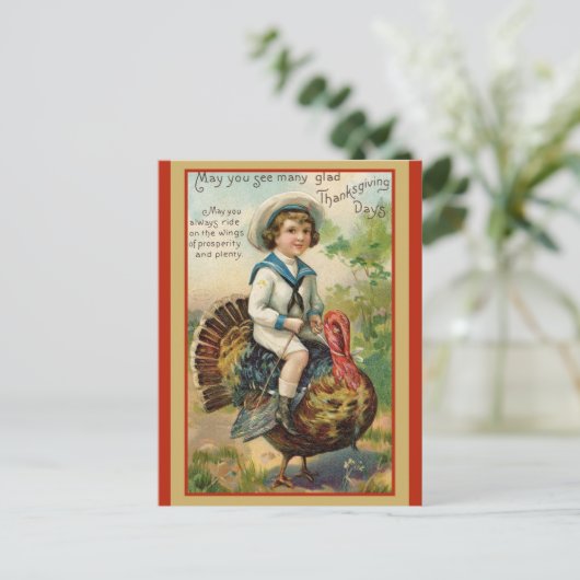 Kute  Thanksgiving Turkije Briefkaart (Staand voorkant)