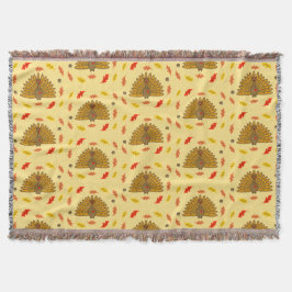 Kute Thanksgiving Turkije daalt in het patroon Deken