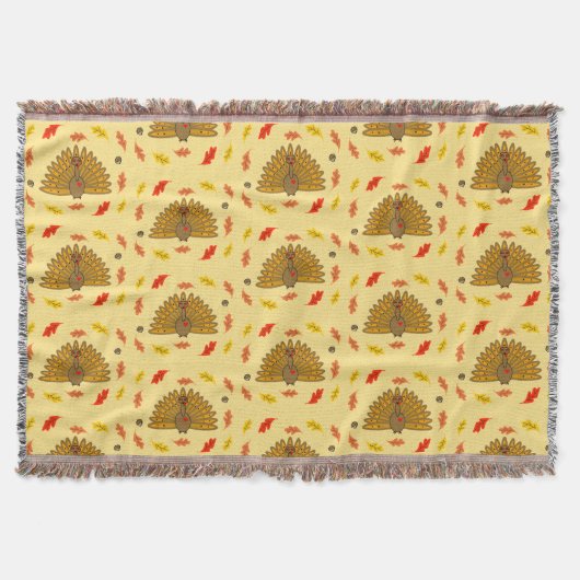 Kute Thanksgiving Turkije daalt in het patroon Deken (Voorkant)