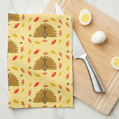 Kute Thanksgiving Turkije daalt naar beneden Theedoek (Quarter Fold)