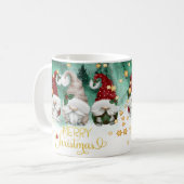 Kute Three Gnomes Merry-kerstbos Koffiemok (Voorkant links)