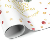 Kute Three Gnomes Merry-kerstfamilie Cadeaupapier (Rol Hoek)