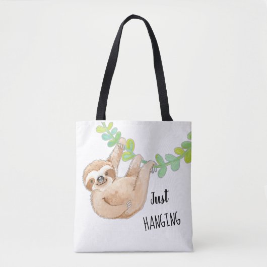 Kute Three Toed Sloth Just Hanging Bag Tote Bag (Voorkant)