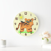 Kute Tiger Kind Round Wall Clock Grote Klok (Huis)