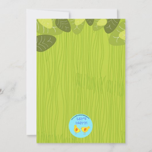 Kute tijger in oerwoud verjaardagsfeestuitnodiging kaart (Achterkant)