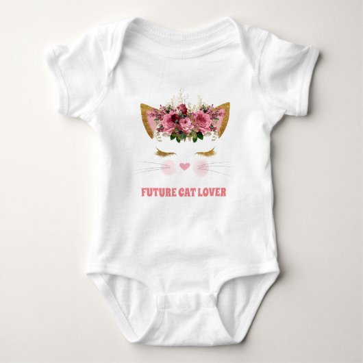Kute toekomstig kattenliefhebber bodysuit (Voorkant)