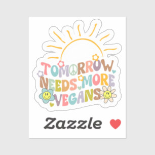 Kute Tomorrow heeft nog meer Vegans nodig, Retro Sticker