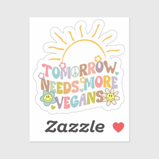 Kute Tomorrow heeft nog meer Vegans nodig, Retro Sticker (Vel)