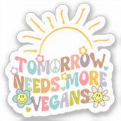 Kute Tomorrow heeft nog meer Vegans nodig, Retro Sticker (Voorkant)