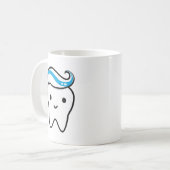 Kute tooth met Toothpaste Kawaii Molar Koffiemok (Voorkant links)