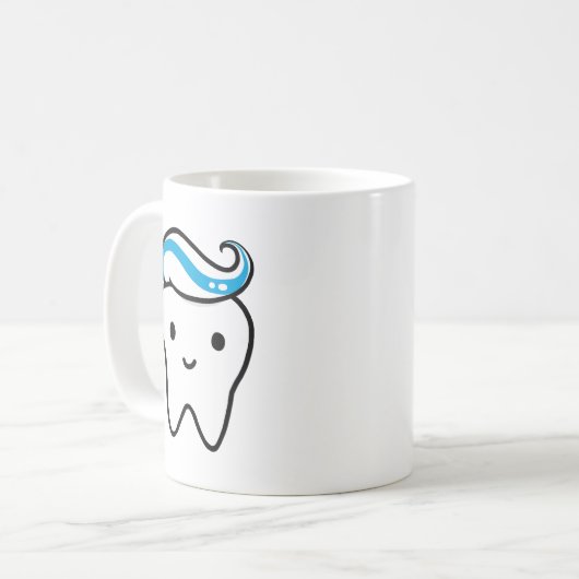 Kute tooth met Toothpaste Kawaii Molar Koffiemok (Voorkant links)