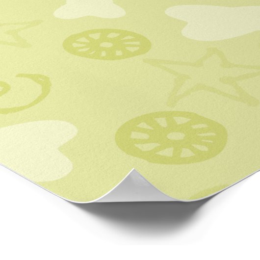 Kute Tooth op Green Pattern Wall Art Poster (Hoek)