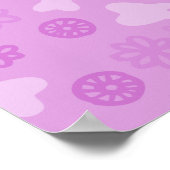 Kute tooth op Paars Pattern Wall Art Poster (Hoek)