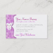 Kute tooth Pattern - Paarse aangepaste Visitekaart Visitekaartje (Achterkant)