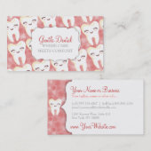 Kute tooth Pattern - Roze aangepaste Visitekaartje (Voorkant / Achterkant)