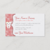 Kute tooth Pattern - Roze aangepaste Visitekaartje (Achterkant)