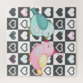 Kute Tortelduifjes en harten - Romantisch - Legpuzzel (Horizontaal)