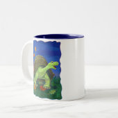 Kute tortoise-koppen en -staarten tweekleurige koffiemok (Voorkant links)