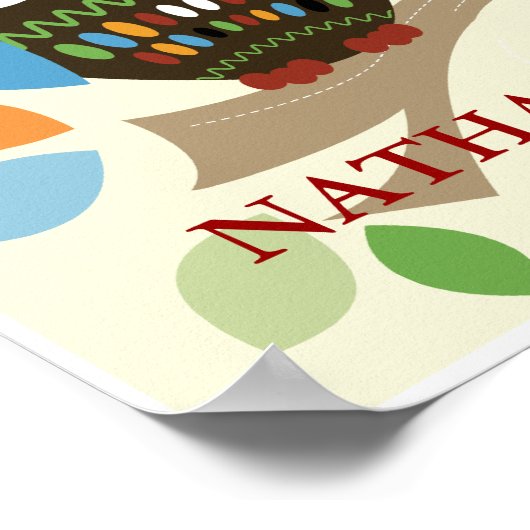 Kute Tree Topjes Owl Nursery Print (Hoek)