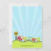 Kute treins Birthday Party Invitation Kaart (Achterkant)