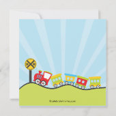 Kute treins Birthday Party Invitation Kaart (Achterkant)