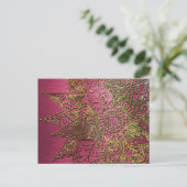 Kute trendy flower henna hand getrokken design briefkaart (Staand voorkant)