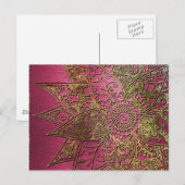 Kute trendy flower henna hand getrokken design briefkaart (Voorkant / Achterkant)