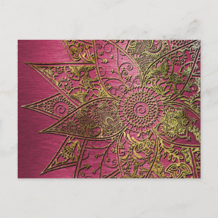 Kute trendy flower henna hand getrokken design briefkaart