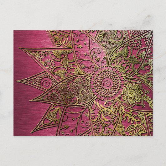 Kute trendy flower henna hand getrokken design briefkaart (Voorkant)